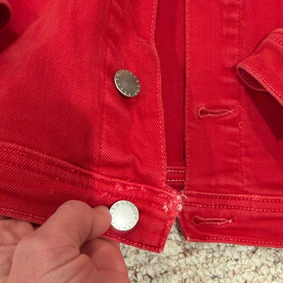 L’Agence Red Denim Jacket Size Medium C11-158 - Picture 3 of 8